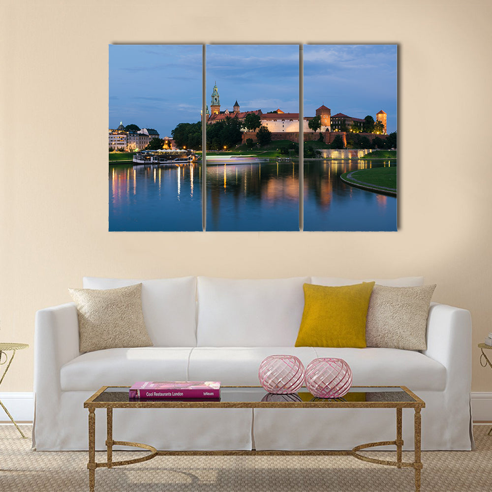 Krakow, Poland, The Wawel Royal Castle and Cathedral Basilica in Krakow Multi panel Canvas Wall Art