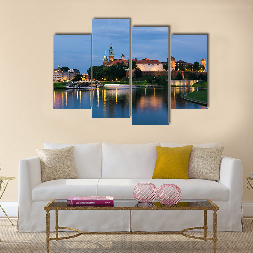 Krakow, Poland, The Wawel Royal Castle and Cathedral Basilica in Krakow Multi panel Canvas Wall Art