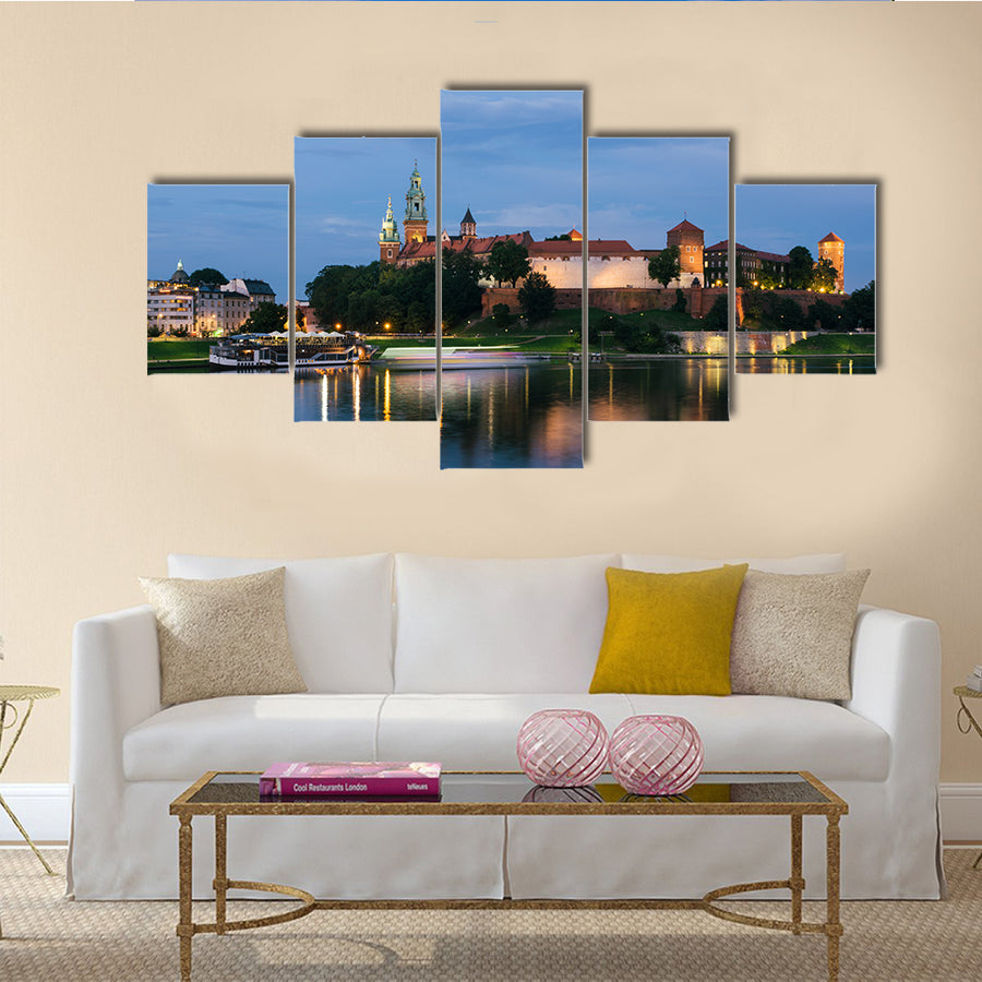Krakow, Poland, The Wawel Royal Castle and Cathedral Basilica in Krakow Multi panel Canvas Wall Art