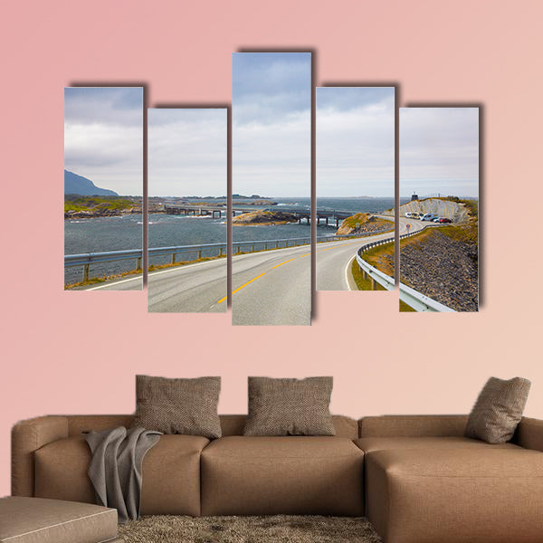 Bridge (Atlanterhavsvegen) with an amazing view multi panel canvas wall art