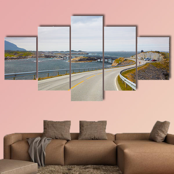 Bridge (Atlanterhavsvegen) with an amazing view multi panel canvas wall art