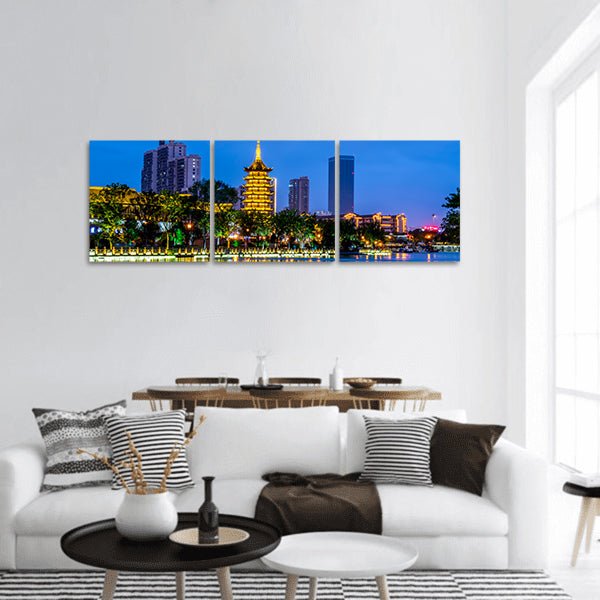 Landscape of Qingjiang building in Huaian panoramic canvas wall art