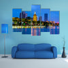 Landscape night view of Qingjiang Pu building in Huaia Multi Panel Canvas Wall Art