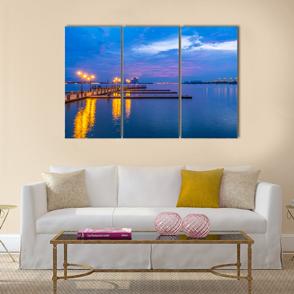 The Yixing Shiqiao Lake view Multi panel Canvas Wall Art