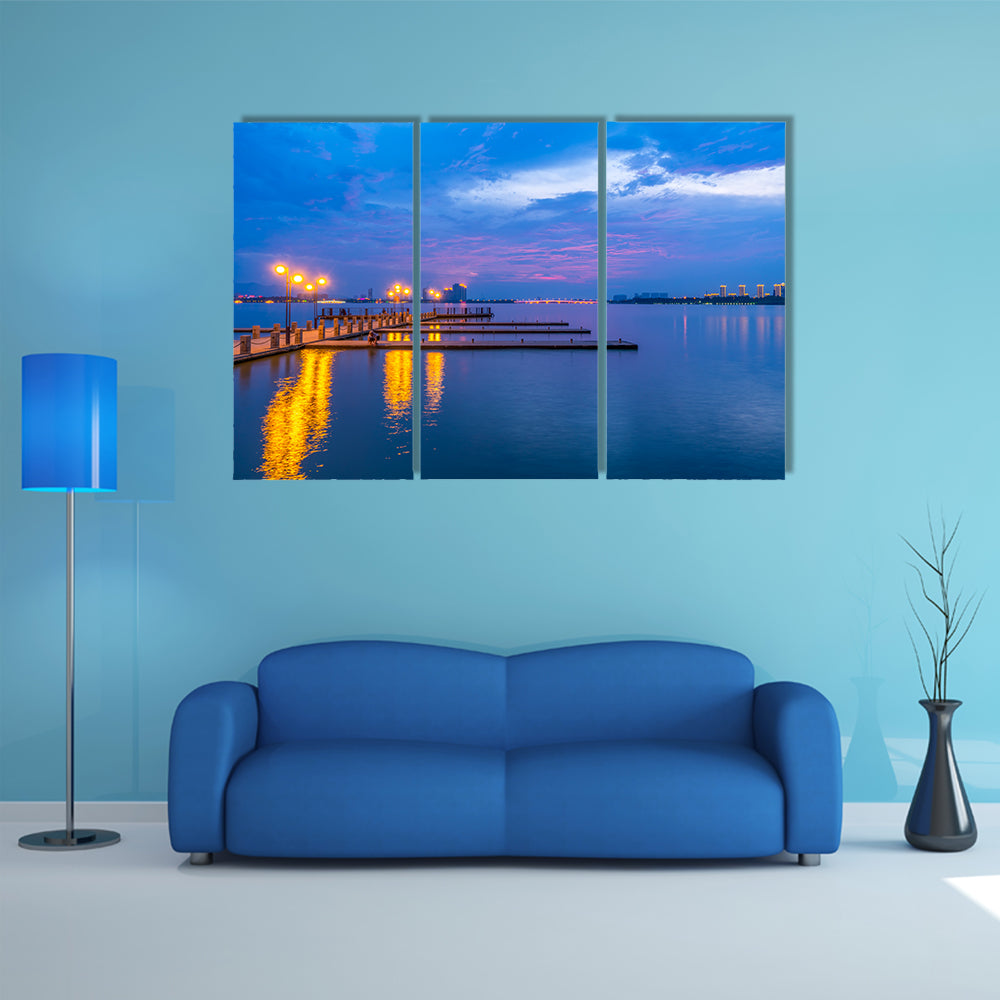 Yixing Shiqiao Lake view multi panel canvas wall art