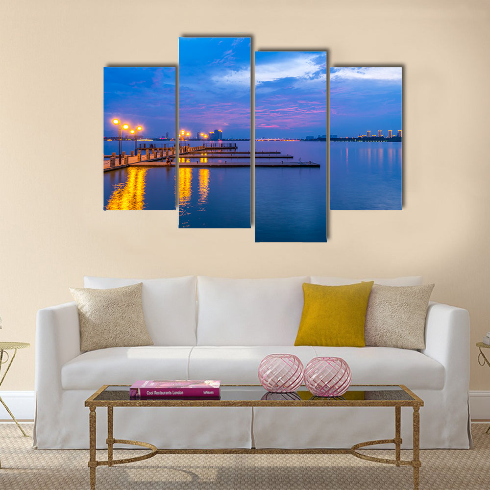 The Yixing Shiqiao Lake view Multi panel Canvas Wall Art