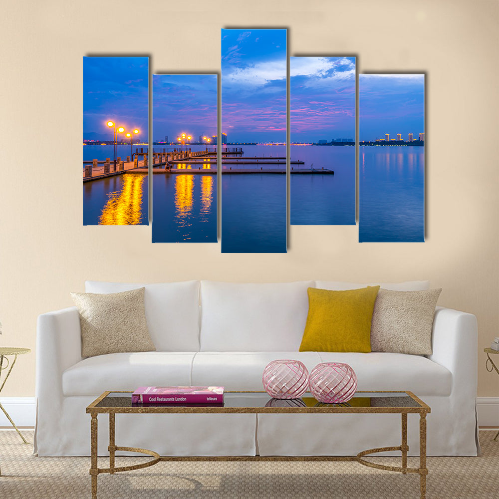 The Yixing Shiqiao Lake view Multi panel Canvas Wall Art