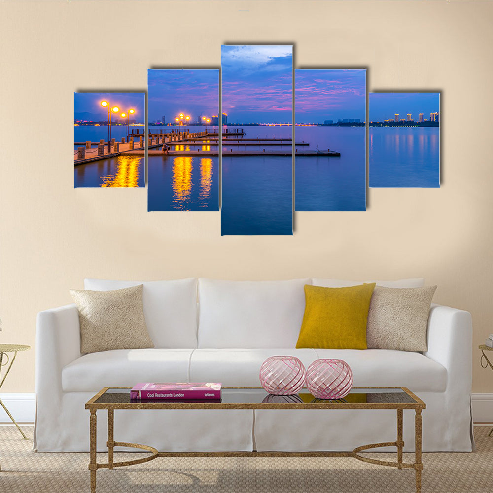 The Yixing Shiqiao Lake view Multi panel Canvas Wall Art