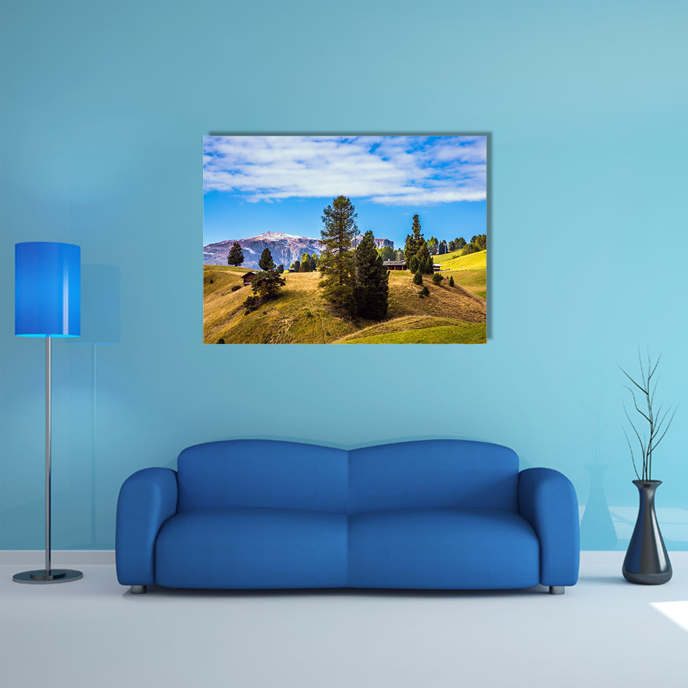 The Alps di Siusi, a well-known international ski resort in the fall multi panel canvas wall art