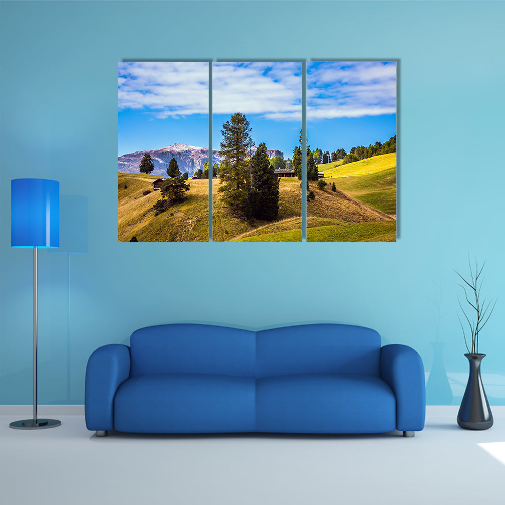 The Alps di Siusi, a well-known international ski resort in the fall multi panel canvas wall art