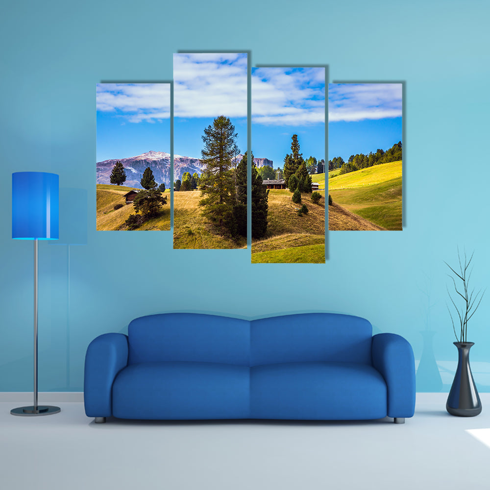 The Alps di Siusi, a well-known international ski resort in the fall multi panel canvas wall art