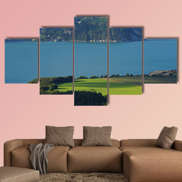 Swift current falls in Many Glacier, Glacier National Park multi panel canvas wall art