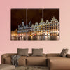 BRUSSELS, BELGIUM, Grand place of Brussels at night multi panel canvas wall art