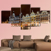 BRUSSELS, BELGIUM, Grand place of Brussels at night multi panel canvas wall art