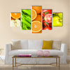 Collage of many fruits and vegetables Multi panel canvas wall art