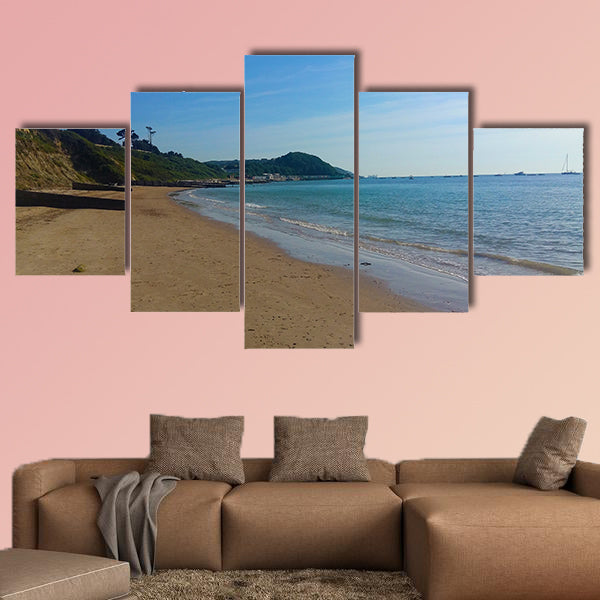 Colwell Beach on the Isle of Wight. Needles lighthouse wall art