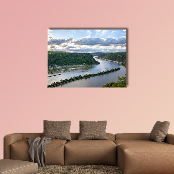 Rhine valley Landscape and Sankt Goarshausen multi panel canvas wall art