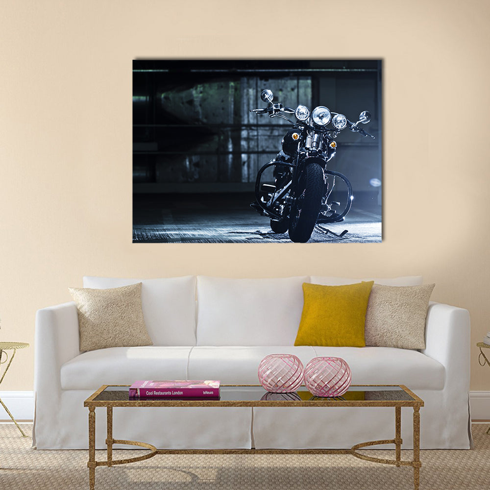 motorbike in the garage Multi panel canvas wall art