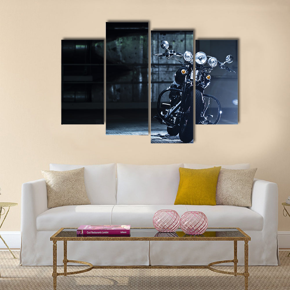 motorbike in the garage Multi panel canvas wall art