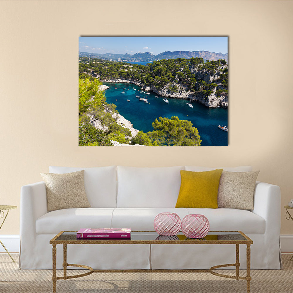Calanques of Port Pin in Cassis in France multi panel canvas wall art