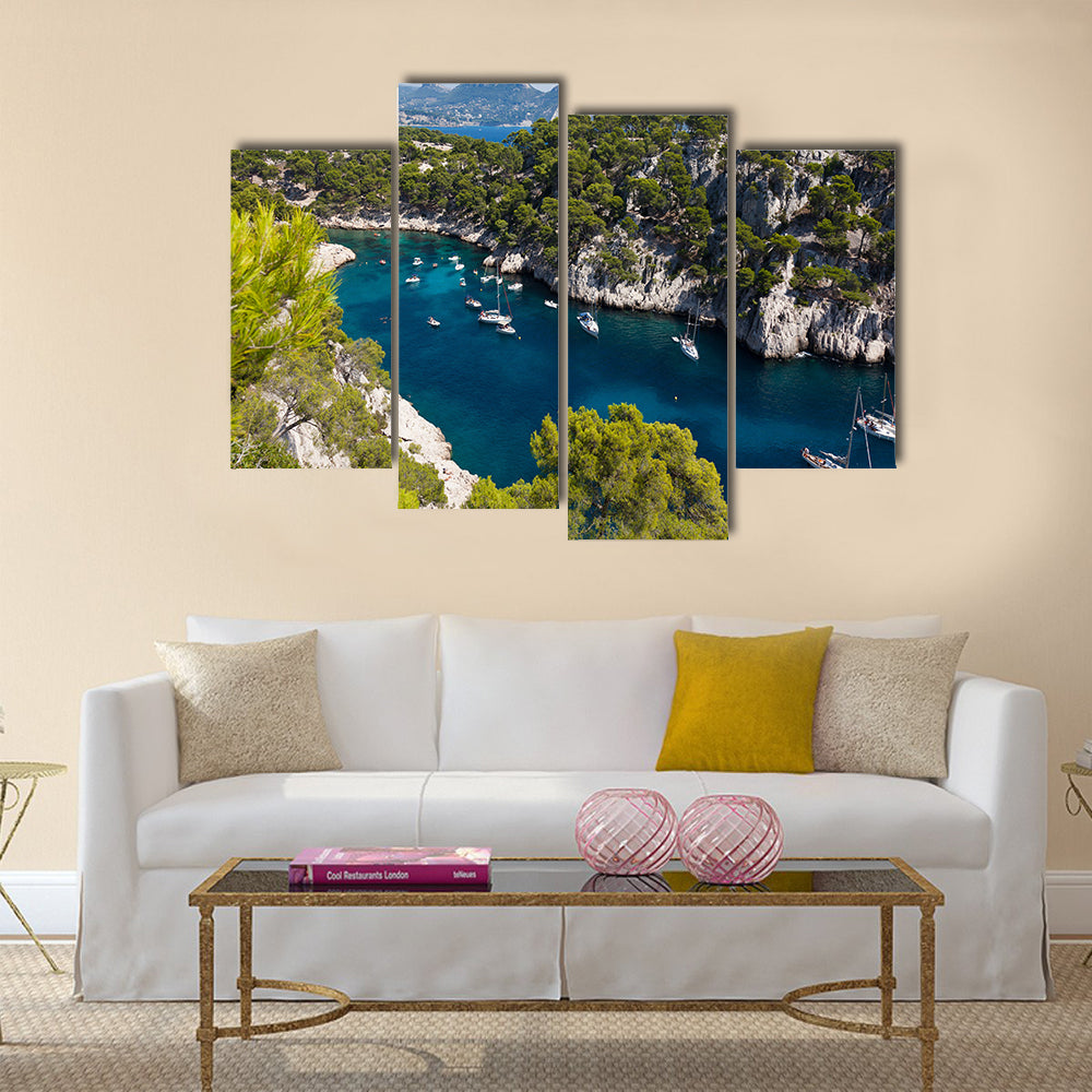 Calanques of Port Pin in Cassis in France multi panel canvas wall art