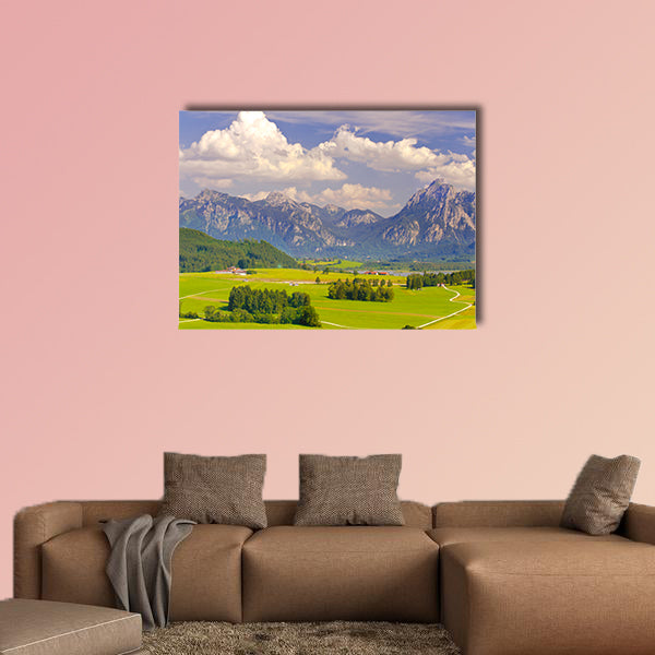 Panoramic landscape in Bavaria, Germany multi panel canvas wall art