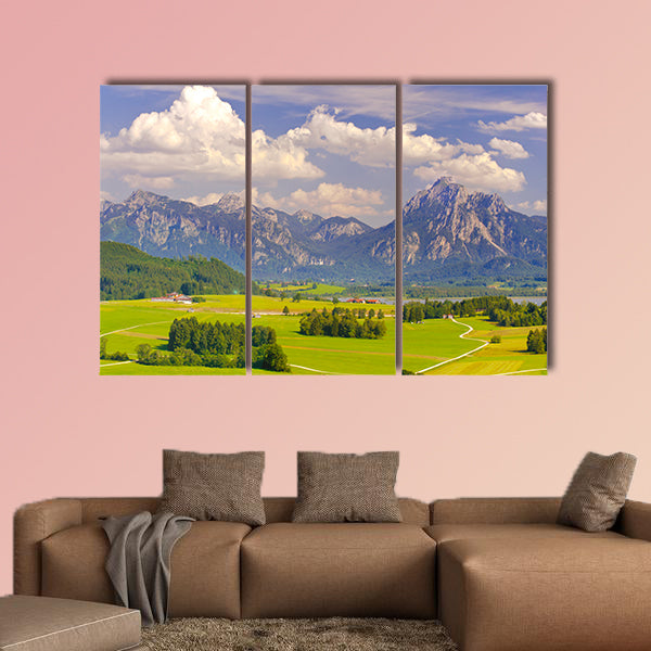 Panoramic landscape in Bavaria, Germany multi panel canvas wall art
