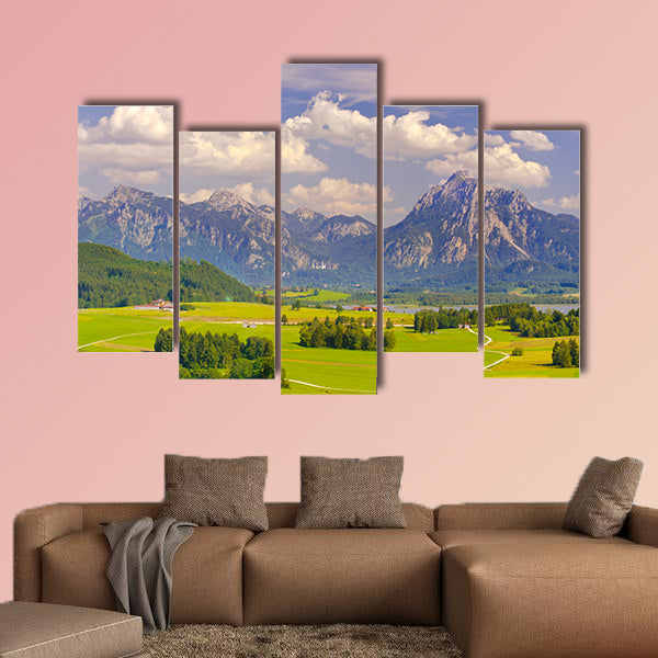 Panoramic landscape in Bavaria, Germany multi panel canvas wall art