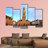 Belfry of Bruges at dusk, the historic city center, Belgium multi panel canvas wall art