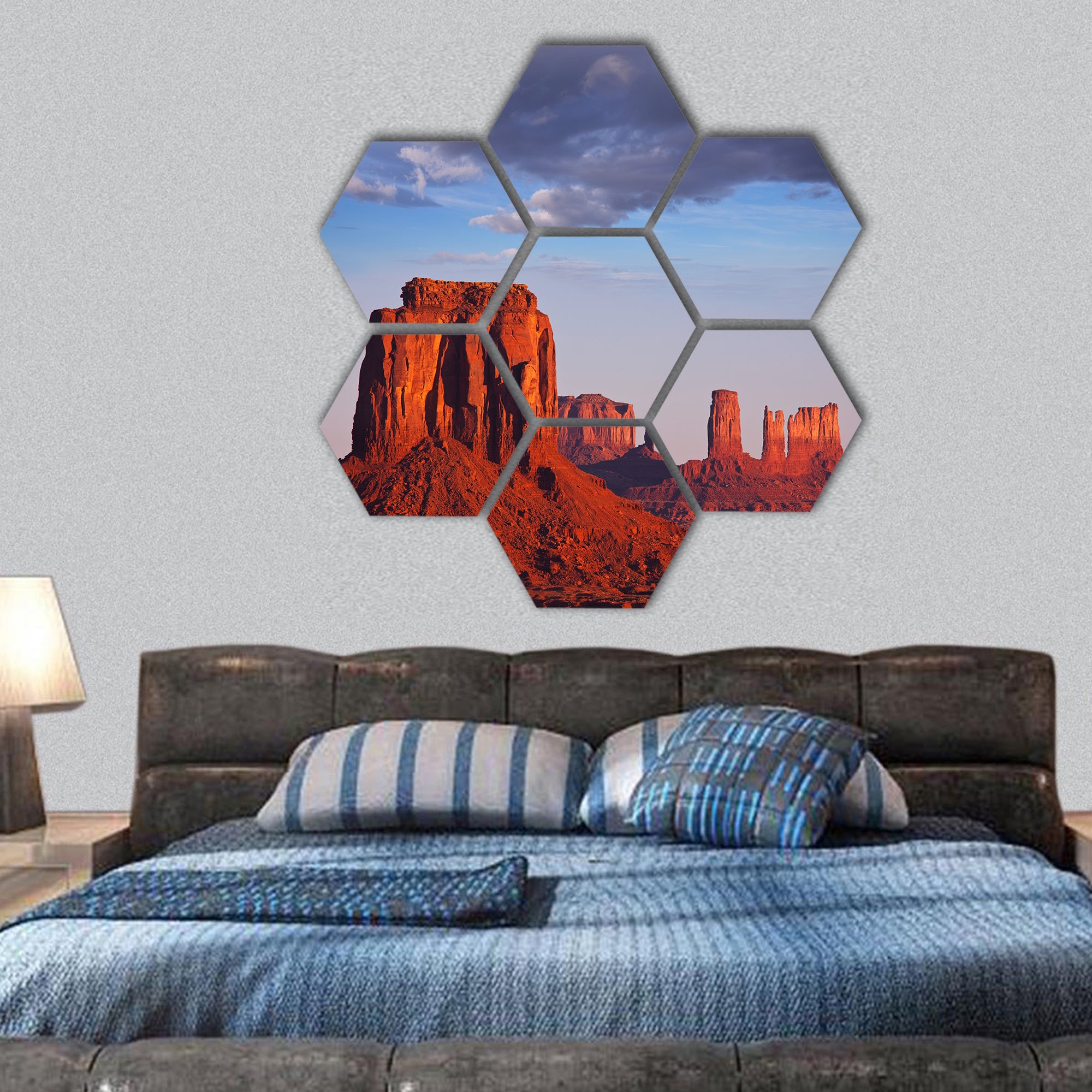 Monument Valley , Utah , USA hexagonal canvas wall art