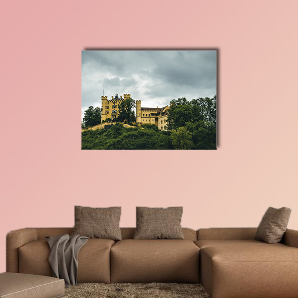 Castle called Hohenschwangau in Bavaria multi panel canvas wall art