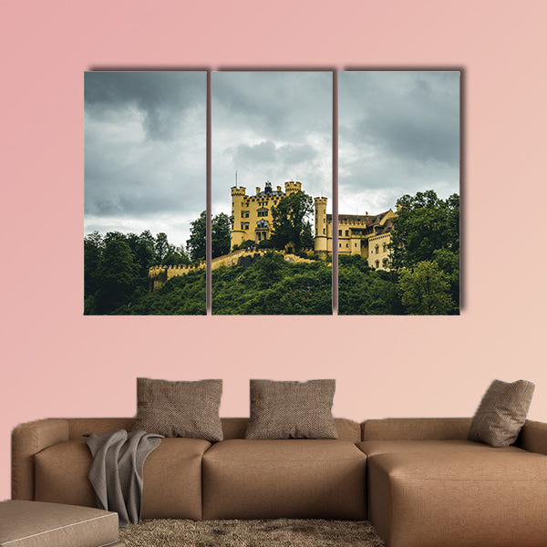 Castle called Hohenschwangau in Bavaria multi panel canvas wall art