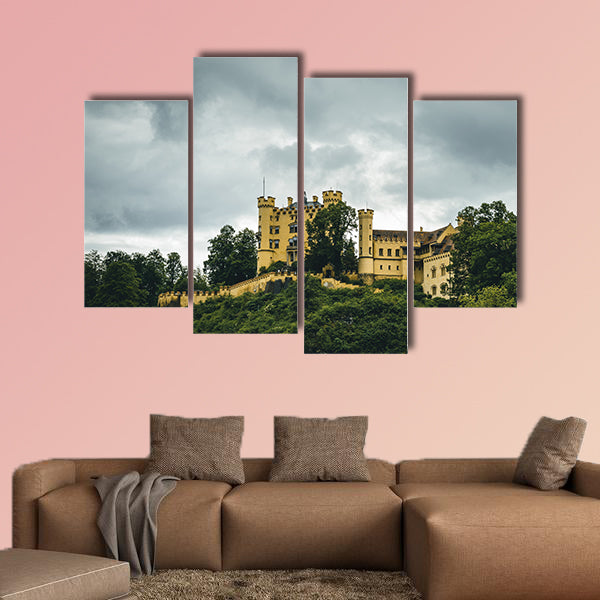 Castle called Hohenschwangau in Bavaria multi panel canvas wall art