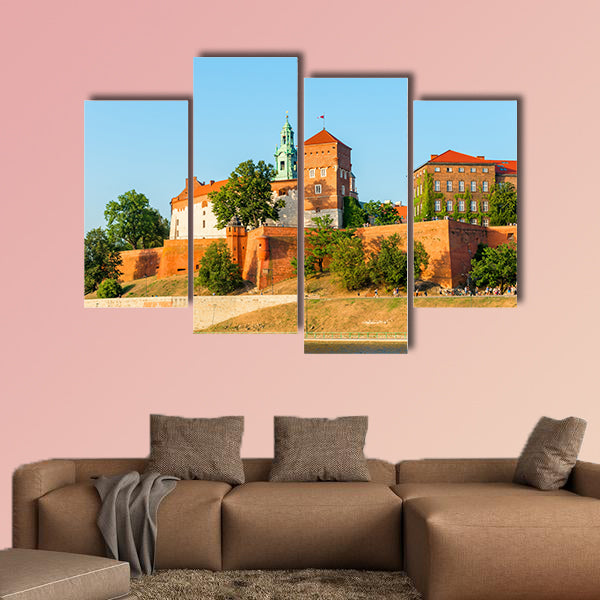 Wawel Castle of the Vistula River in Krakow multi panel canvas wall art