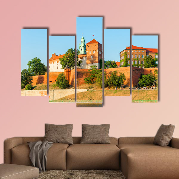 Wawel Castle of the Vistula River in Krakow multi panel canvas wall art