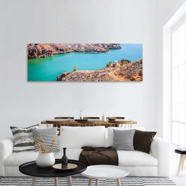 A majestic view of Balanced Rock Cove panoramic canvas wall art