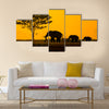 Group of elephant in thailand multi panel canvas wall art