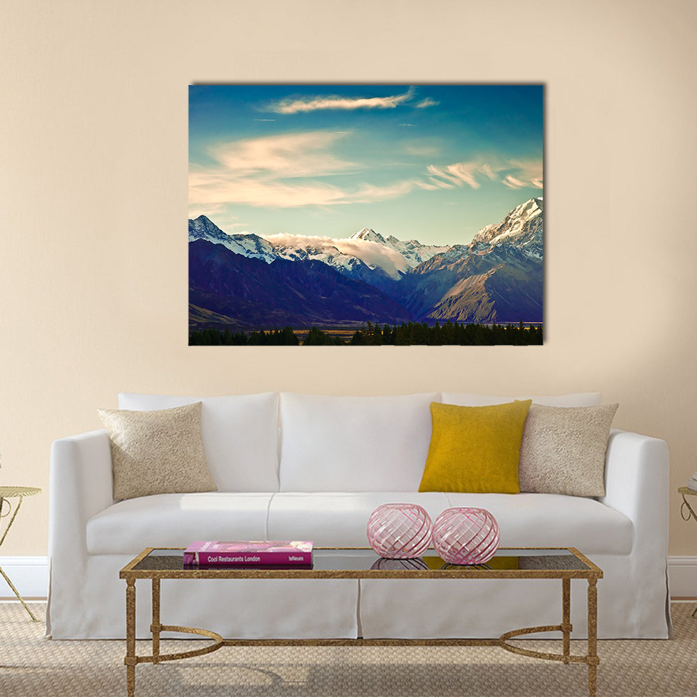 New Zealand scenic mountain landscape shot Multi panel canvas wall art