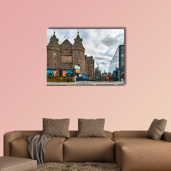 Historic Scottish Baronial style buildings of Edinburgh multi panel canvas wall art