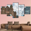 Historic Scottish Baronial style buildings of Edinburgh multi panel canvas wall art