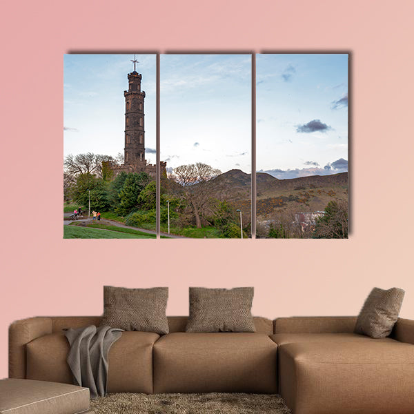 The Nelson Monument located in central Edinburgh multi panel canvas wall art