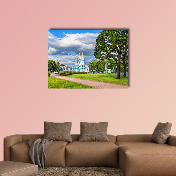 Smolny Cathedral in St. Petersburg on a summer sunny day wall art