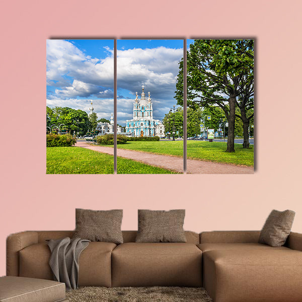 Smolny Cathedral in St. Petersburg on a summer sunny day wall art