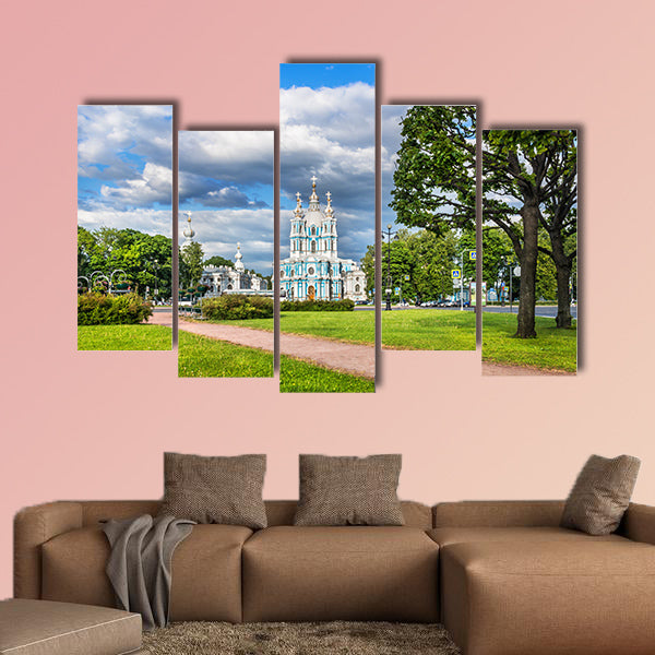 Smolny Cathedral in St. Petersburg on a summer sunny day wall art
