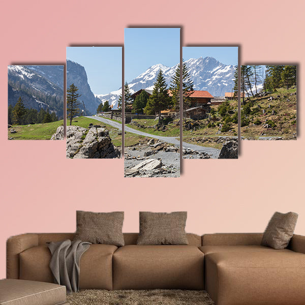 Panorama view of the Alps on a hiking path near Kandersteg Switzerland wall art