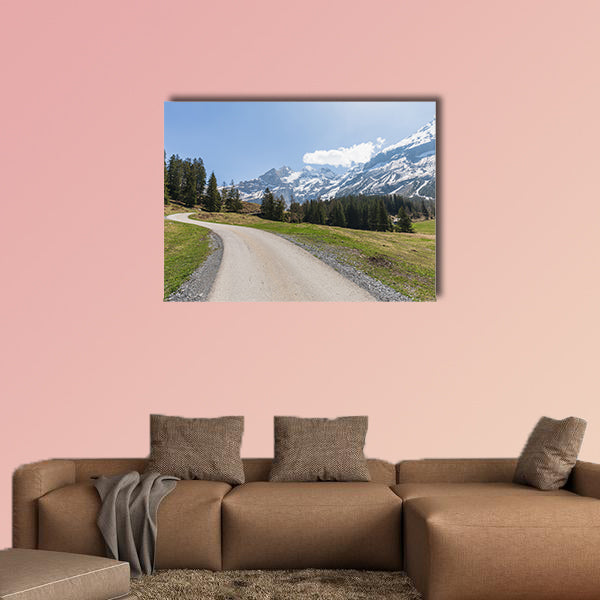 Panorama view of the Alps on a hiking path near Kandersteg wall art