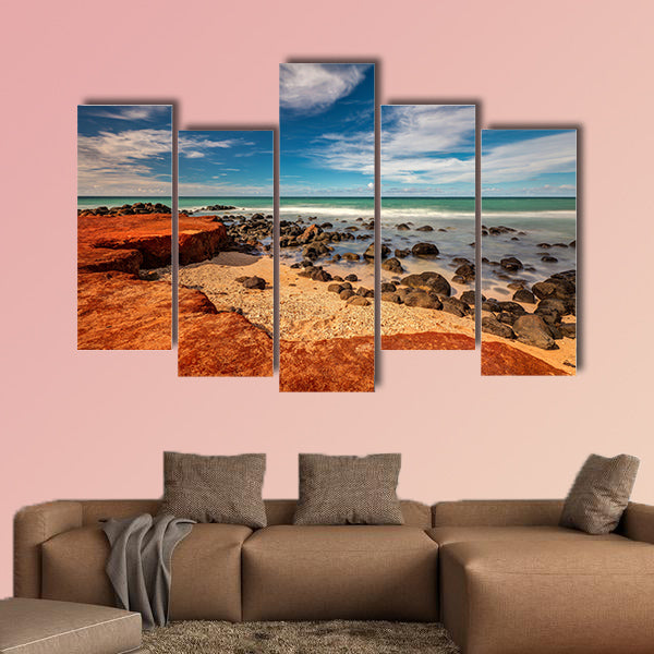 Maui Red Dirt at Baby Beach Very colorful scene of Multi panel canvas wall art