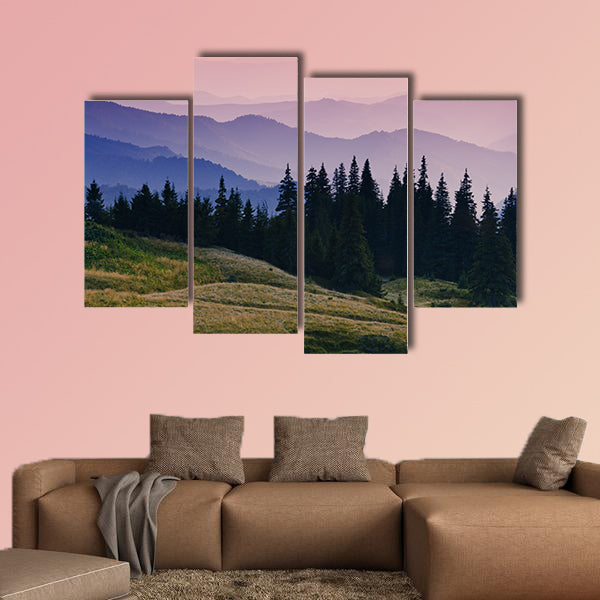 Beautiful morning in the mountains landscape multi panel canvas wall art