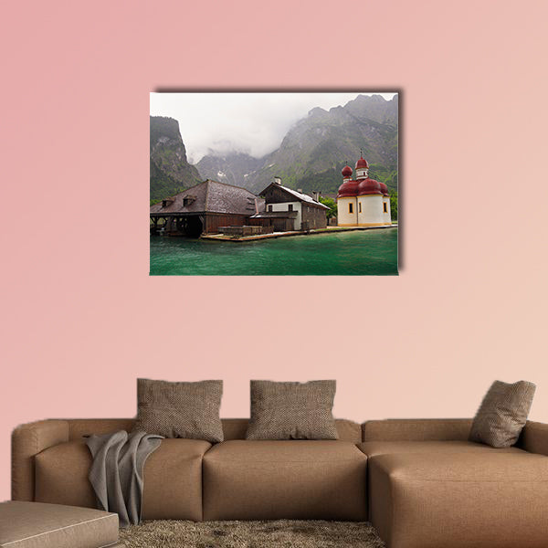 Monastery of St. Bartholomew on bank of Konigssee Lake, Germany wall art