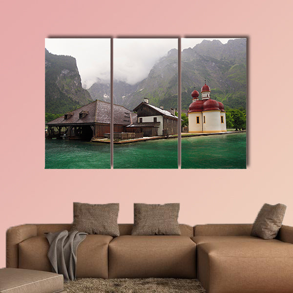 Monastery of St. Bartholomew on bank of Konigssee Lake, Germany wall art